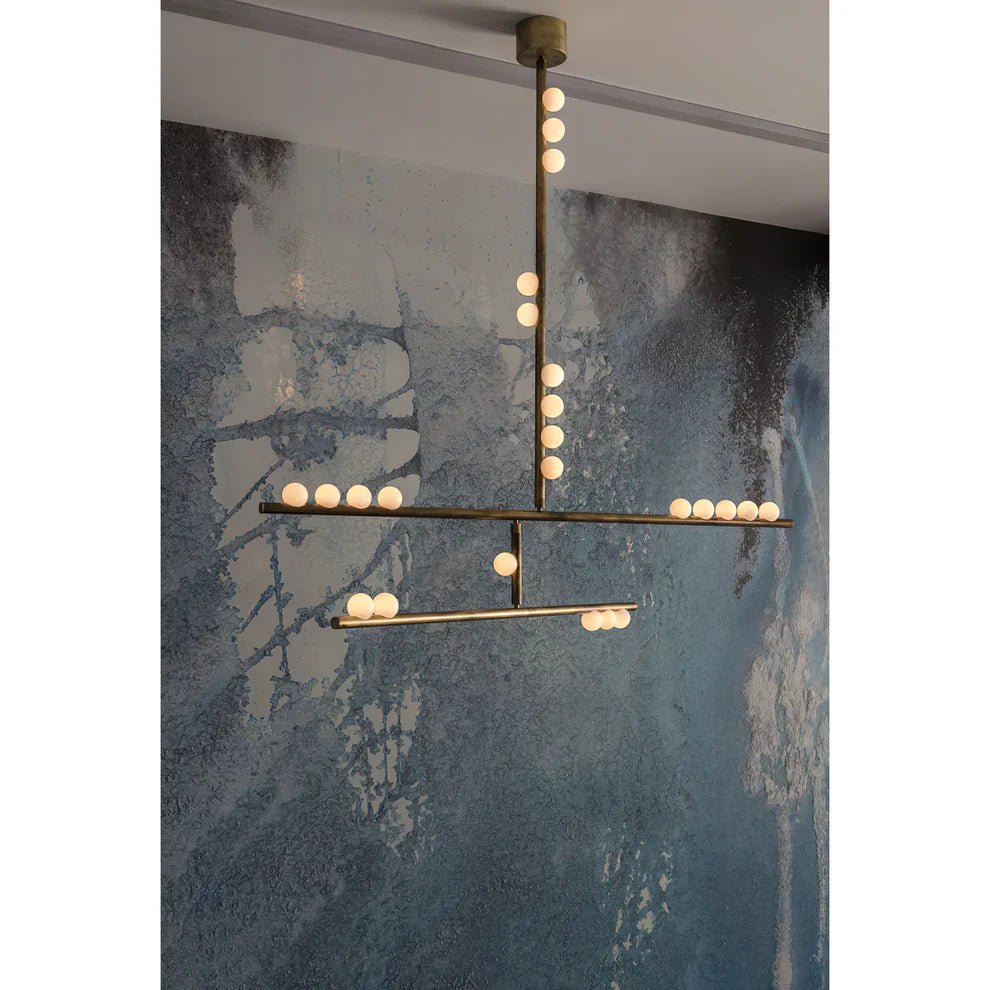 Brass Drop System Chandelier - 76 heads L 220cm x W 180cm x H 400cm / L 86.6" x W 70.9" x H 157.5"BlackBlushlighting