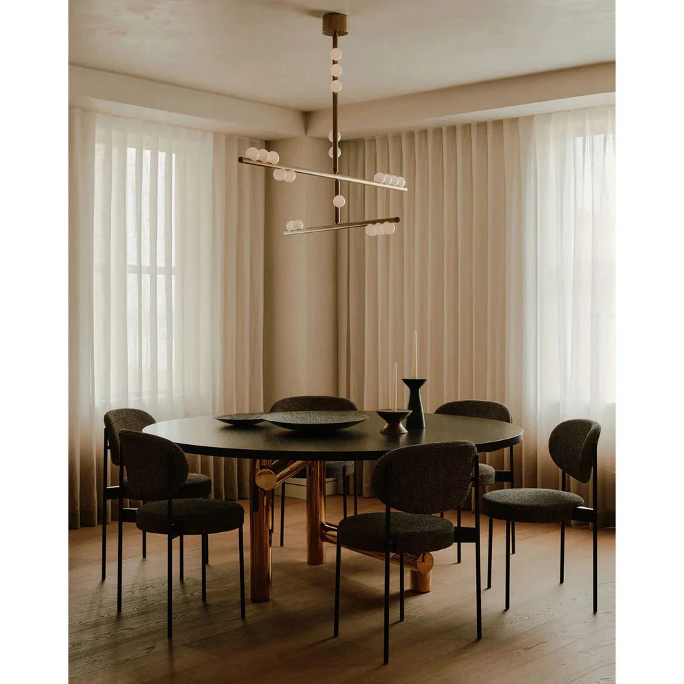 Brass Drop System Chandelier - 76 heads L 220cm x W 180cm x H 400cm / L 86.6" x W 70.9" x H 157.5"BlackBlushlighting