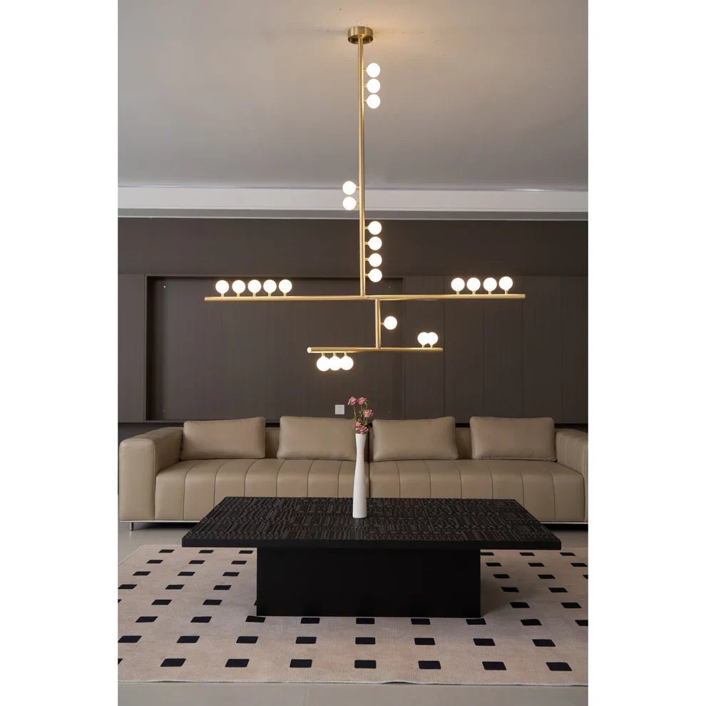 Brass Drop System Chandelier - 76 heads L 220cm x W 180cm x H 400cm / L 86.6" x W 70.9" x H 157.5"BlackBlushlighting