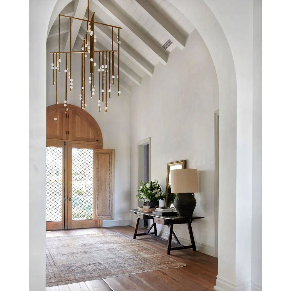 Brass Drop System Chandelier - 76 heads L 220cm x W 180cm x H 400cm / L 86.6" x W 70.9" x H 157.5"BlackBlushlighting