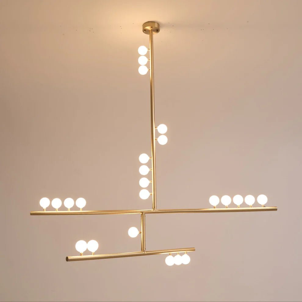 Brass Drop System Chandelier - 76 heads L 220cm x W 180cm x H 400cm / L 86.6" x W 70.9" x H 157.5"BlackBlushlighting