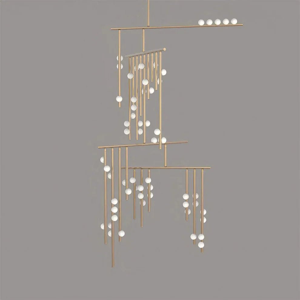 Brass Drop System Chandelier - 59 heads L 120cm x W 110cm x H 340cm / L 47.2" x W 43.3" x H 133.9"BrassBlushlighting