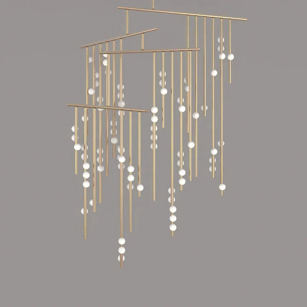 Brass Drop System Chandelier - 76 heads L 220cm x W 180cm x H 400cm / L 86.6" x W 70.9" x H 157.5"BrassBlushlighting