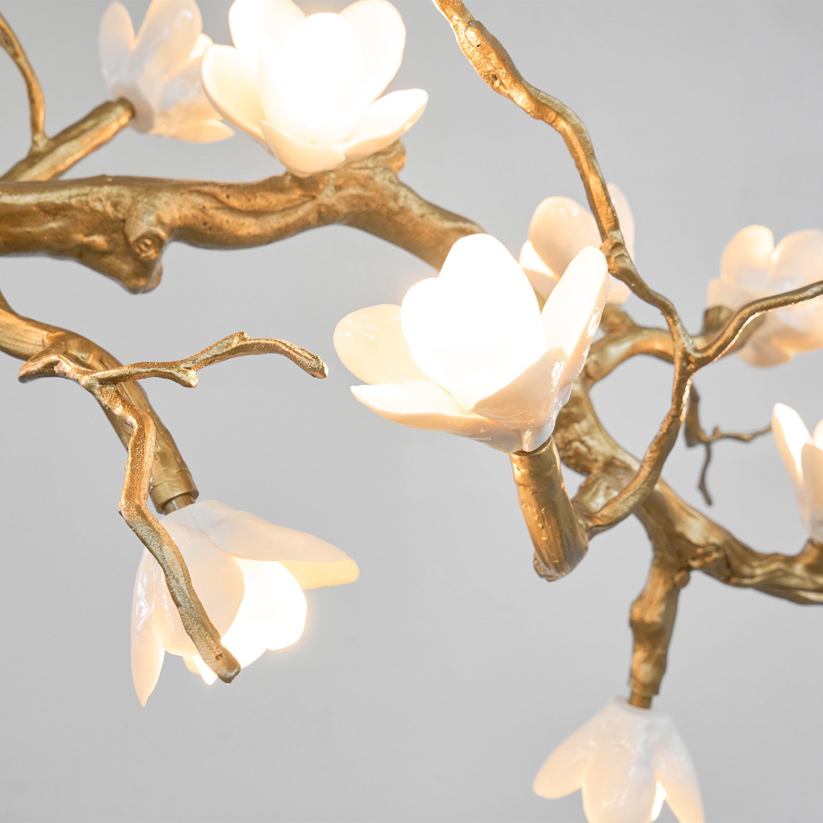 Brass Flower Branch Chandelier - L 31.5″ x W 19.7″ x H 25.6″ / L 80cm x W 50cm x H 65cmBrassBlushlighting
