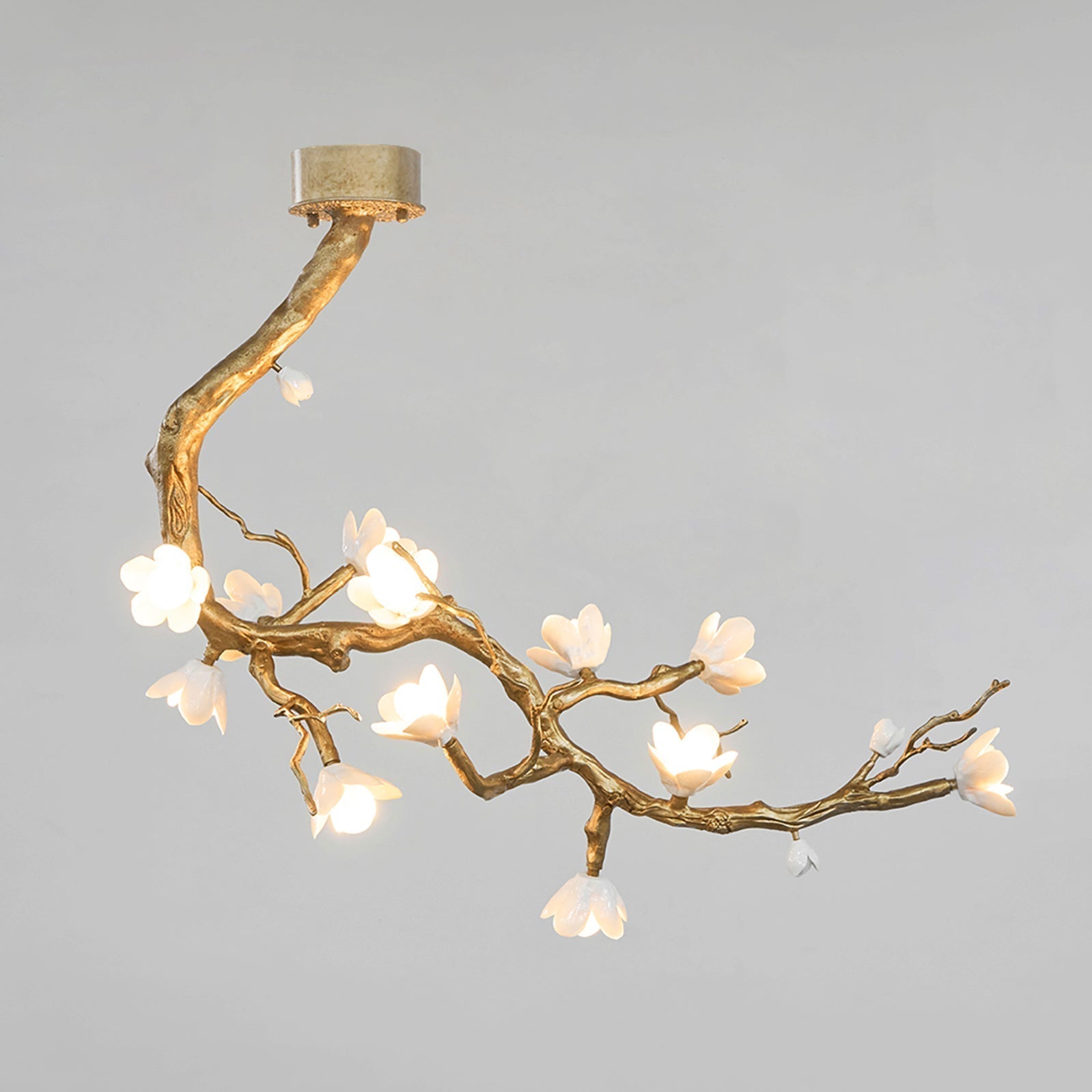 Brass Flower Branch Chandelier - L 31.5″ x W 19.7″ x H 25.6″ / L 80cm x W 50cm x H 65cmBrassBlushlighting