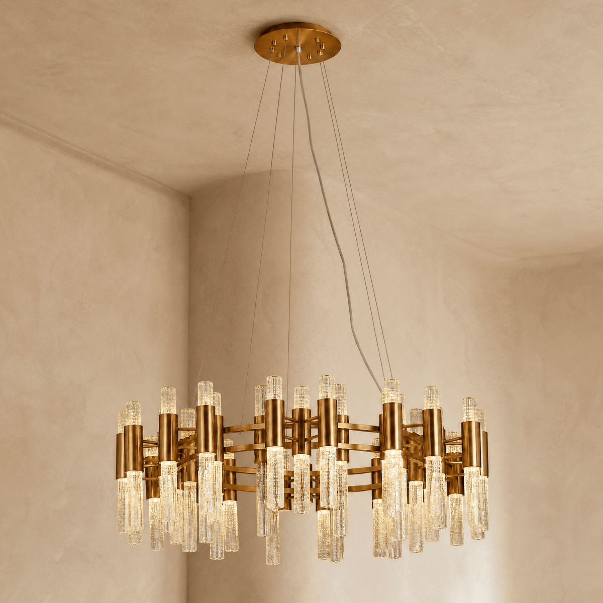 Brass Halo Chandelier - Blushlighting