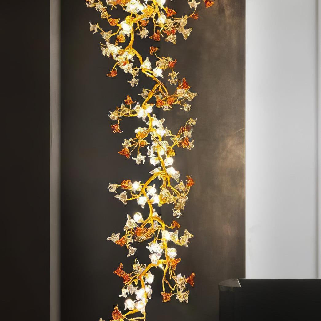 Brass Maple Branch Chandelier - ∅ 31.5″ x H 70.9″ / Dia 80cm x H 180cmBrass & Clear & YellowBlushlighting