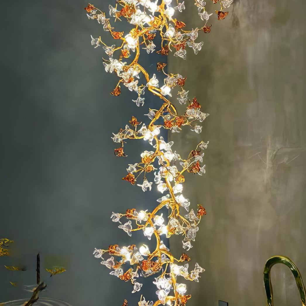 Brass Maple Branch Chandelier - ∅ 31.5″ x H 70.9″ / Dia 80cm x H 180cmBrass & Clear & YellowBlushlighting