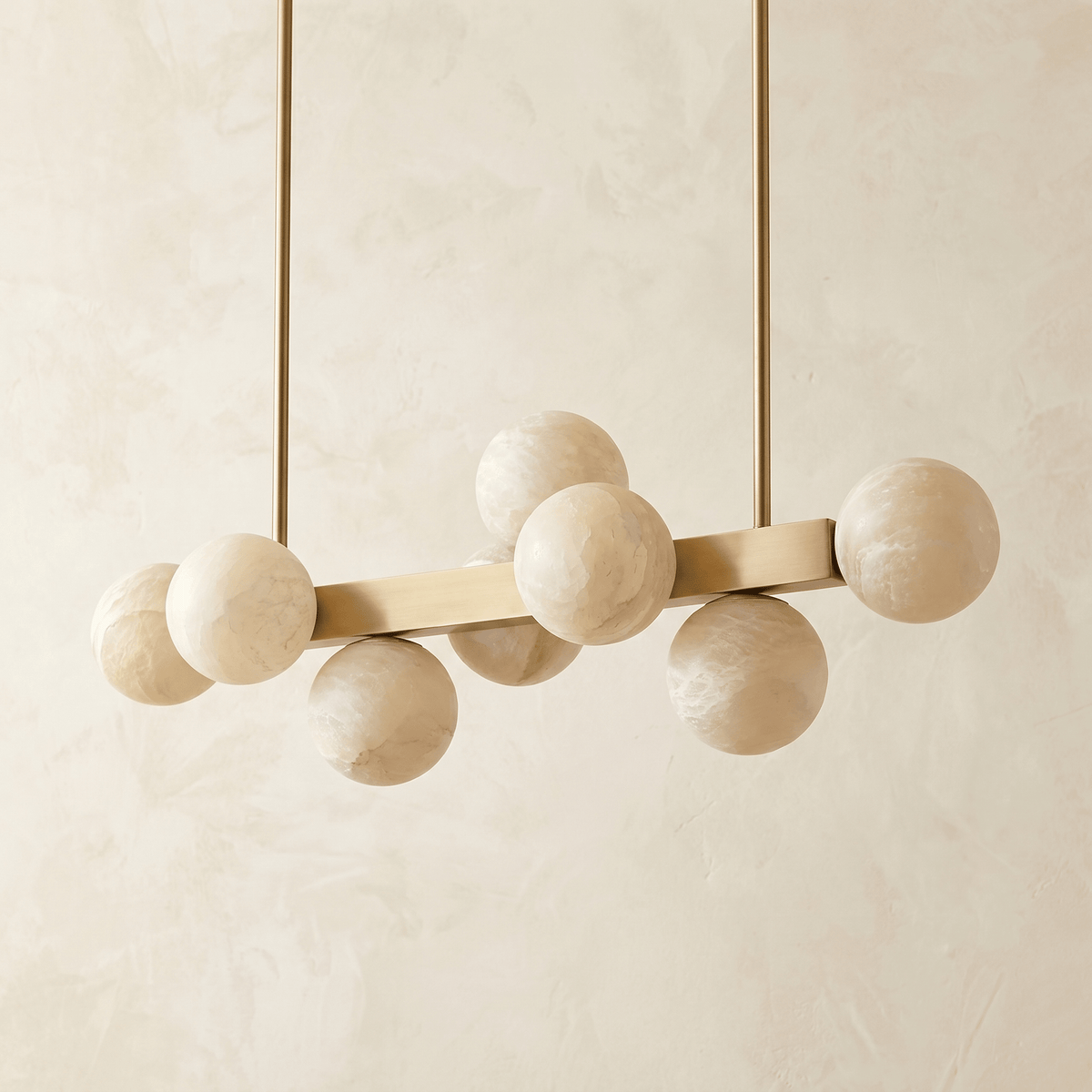Brass Multi-orb Alabaster Pendant Light - W21.7" × L15" × H33.5" (W55 × L38 × H85 cm)Blushlighting