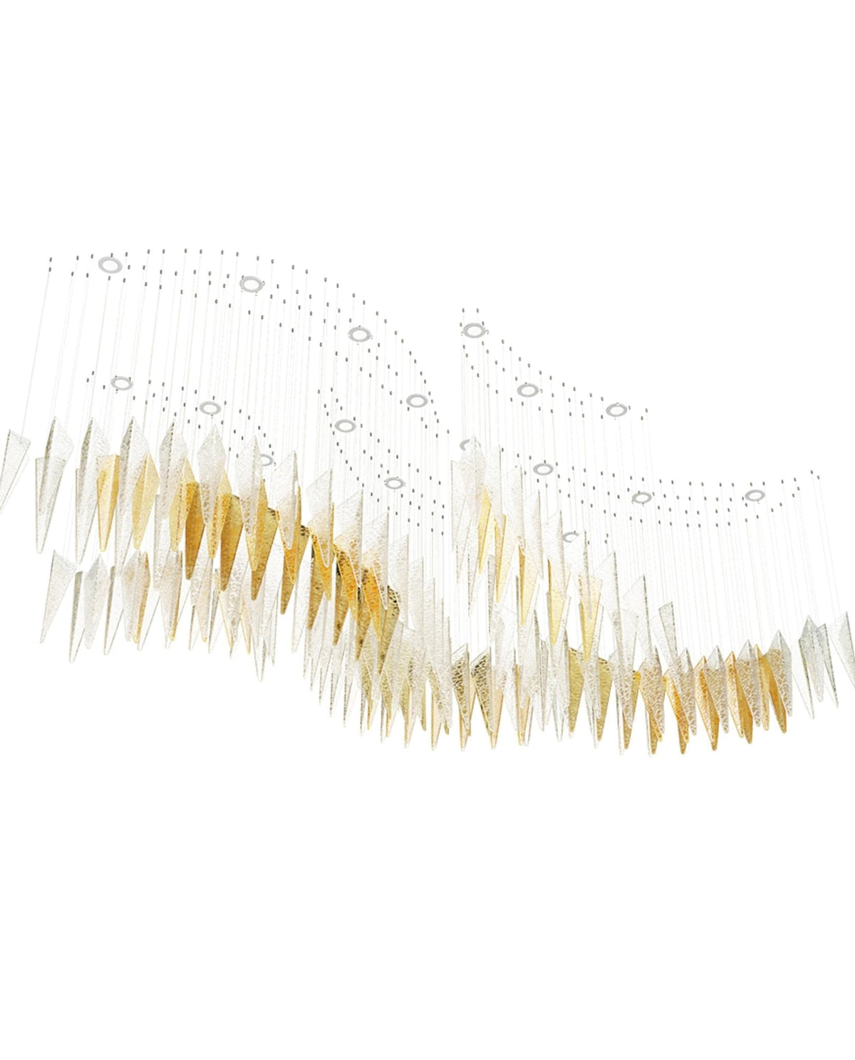 Breeze Chandelier - L 39.4″ x H 78.7″ / L 100cm x H 200cm(No Canopy)Black & ClearWarm LightBlushlighting