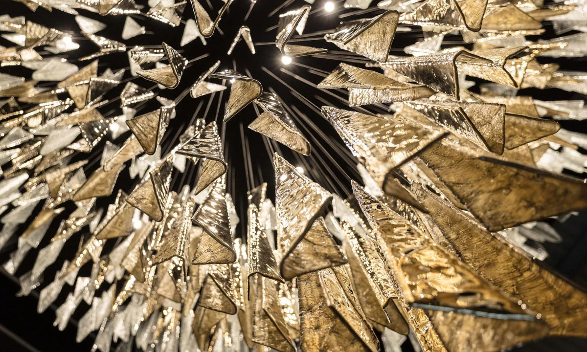 Breeze Chandelier - L 39.4″ x H 78.7″ / L 100cm x H 200cm(No Canopy)Black & ClearWarm LightBlushlighting