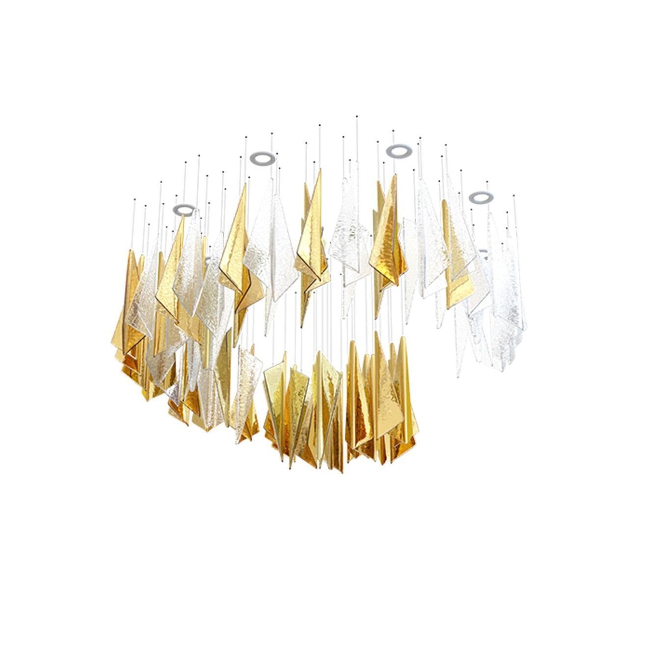 Breeze Chandelier - ∅ 39.4″ x H 39.4″ / Dia 100cm x H 100cm(No Canopy)Gold & ClearWarm LightBlushlighting