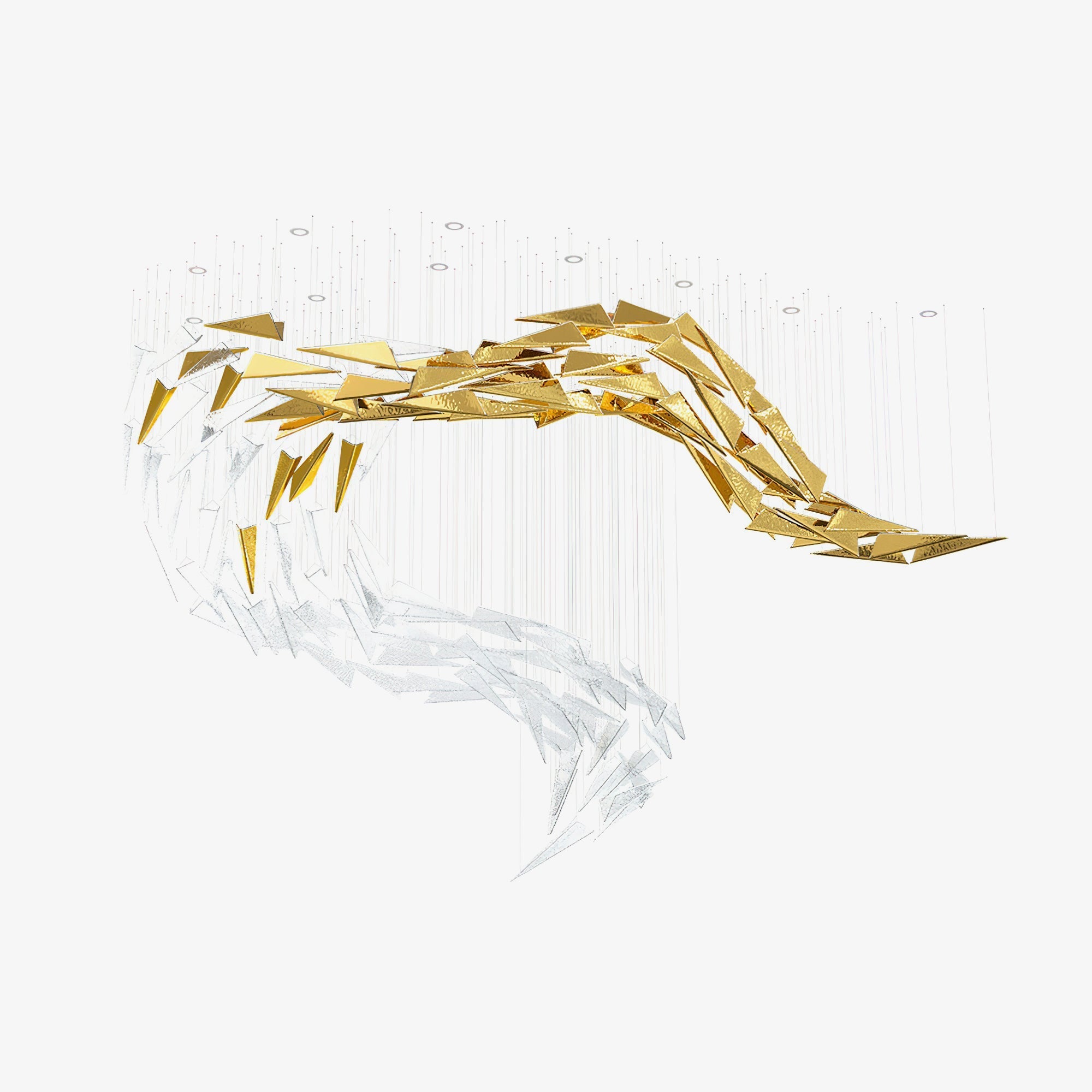 Breeze Chandelier - ∅ 39.4″ x H 39.4″ / Dia 100cm x H 100cm(No Canopy)Gold & ClearWarm LightBlushlighting