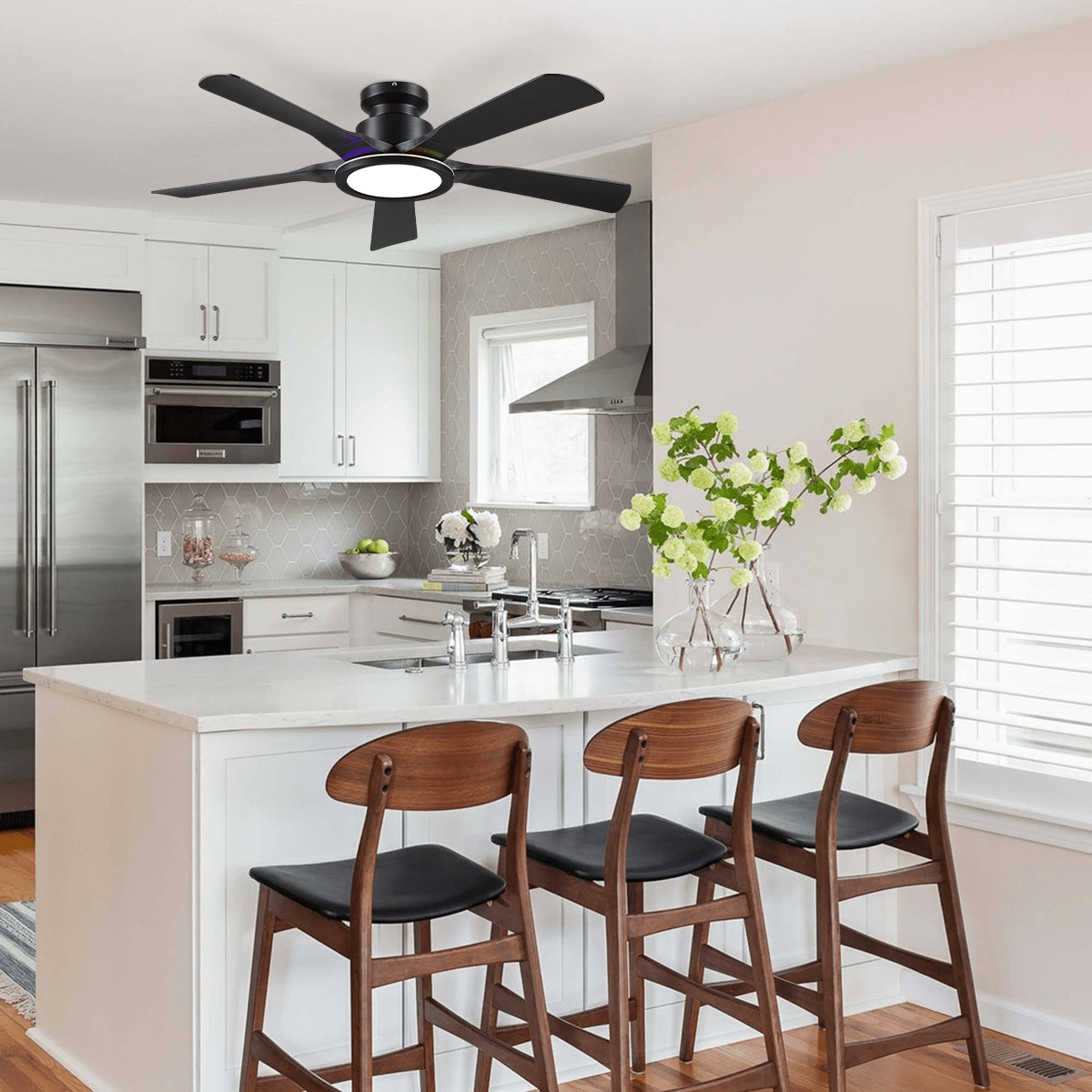 Breeze Harmony Ceiling Fans with Lights - whiteBlushlighting
