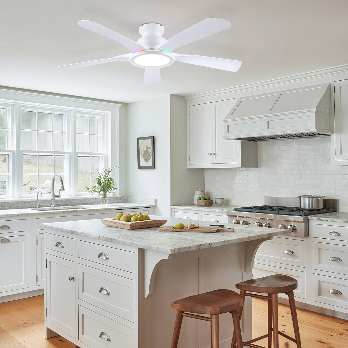 Breeze Harmony Ceiling Fans with Lights - whiteBlushlighting