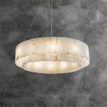 Brendra Alabaster 2 - Tier Round Chandelier - 22"DBlushlighting