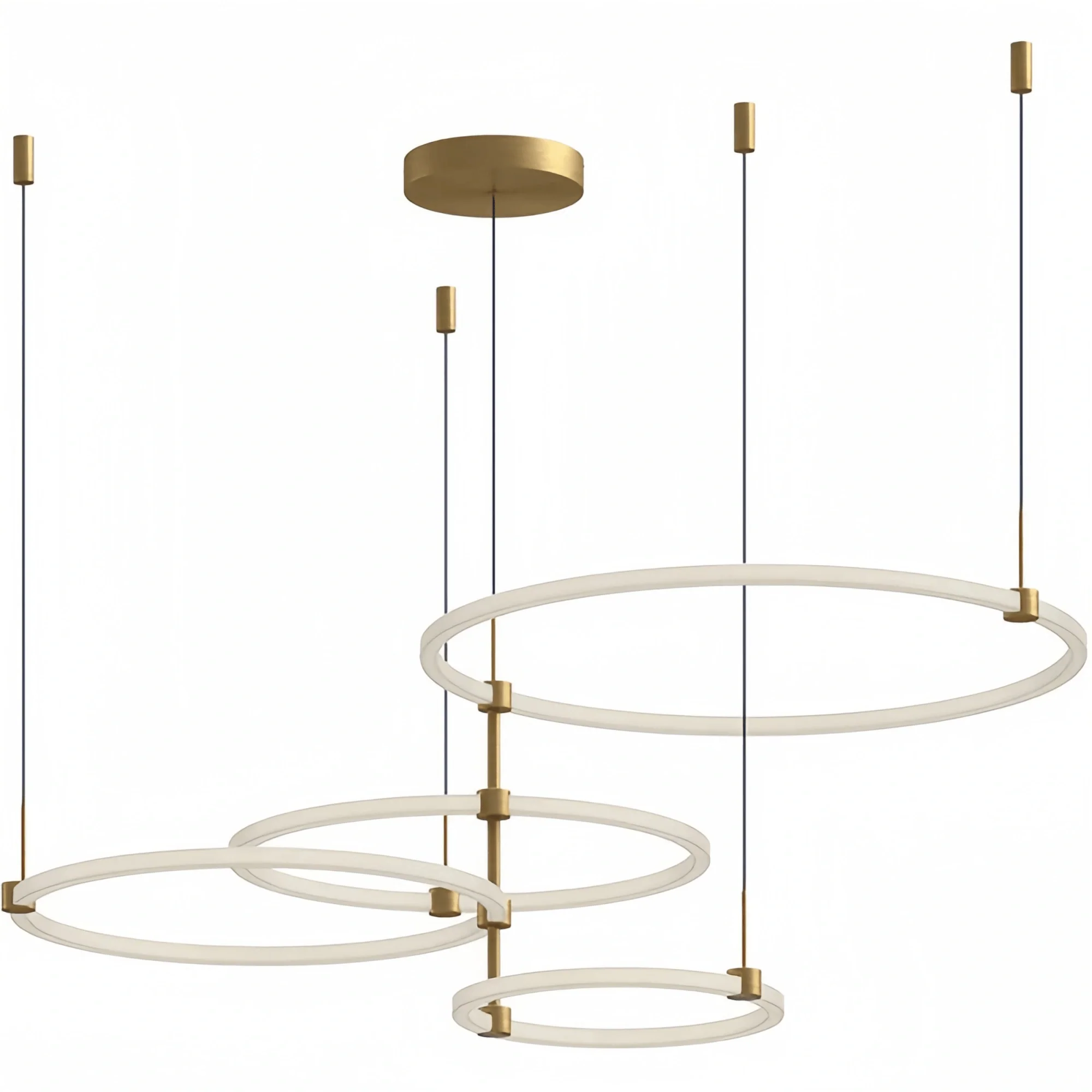 Bruni LED Chandelier Brushed Gold and Black - Blushlighting