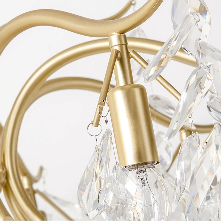 BU Dorale Modern Chandelier - 7 heads Size: Dia 23.6″(60cm) x H 27.6″(70cm)Brass & ClearBlushlighting