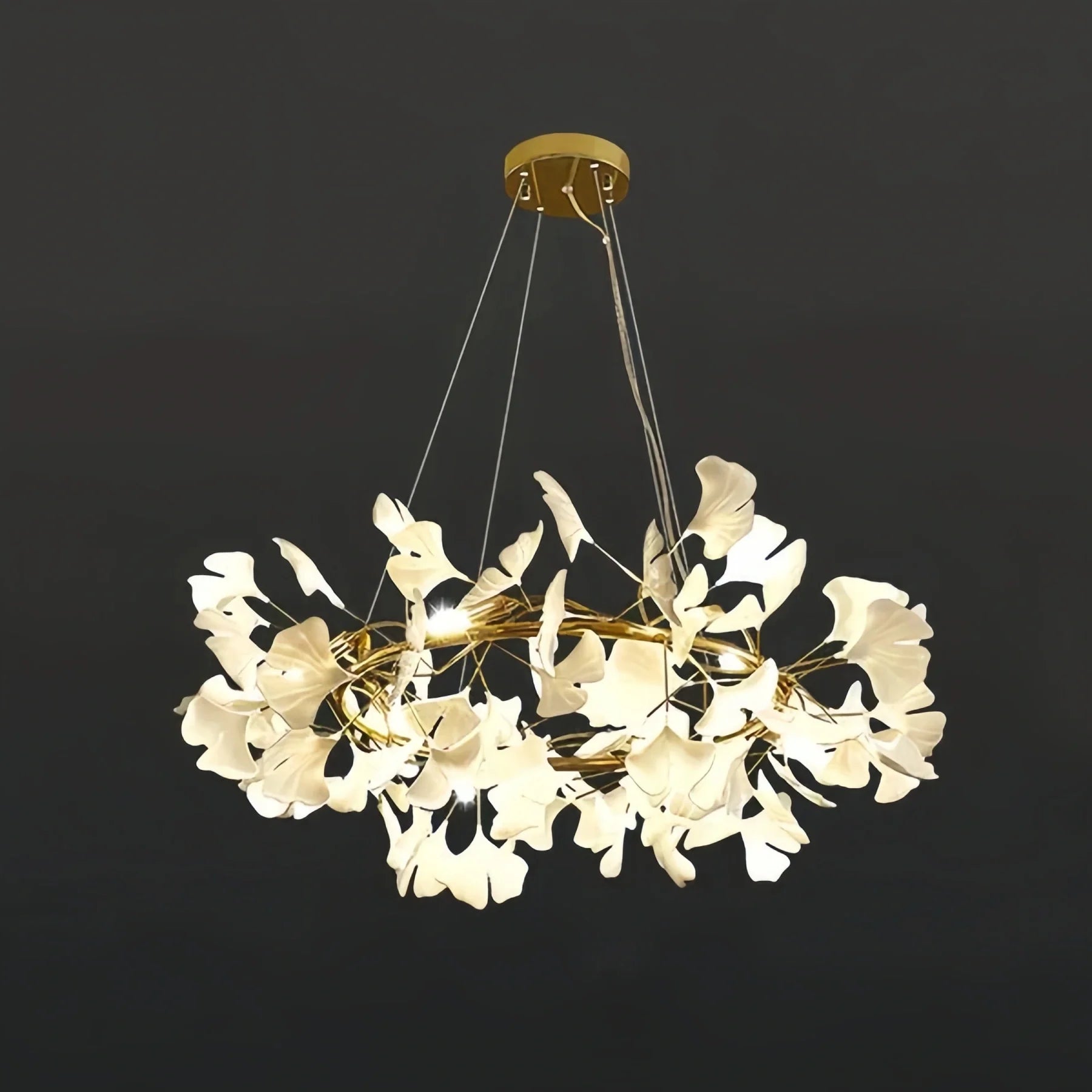 BU Ginkgo Ceramic Circle Chandelier-