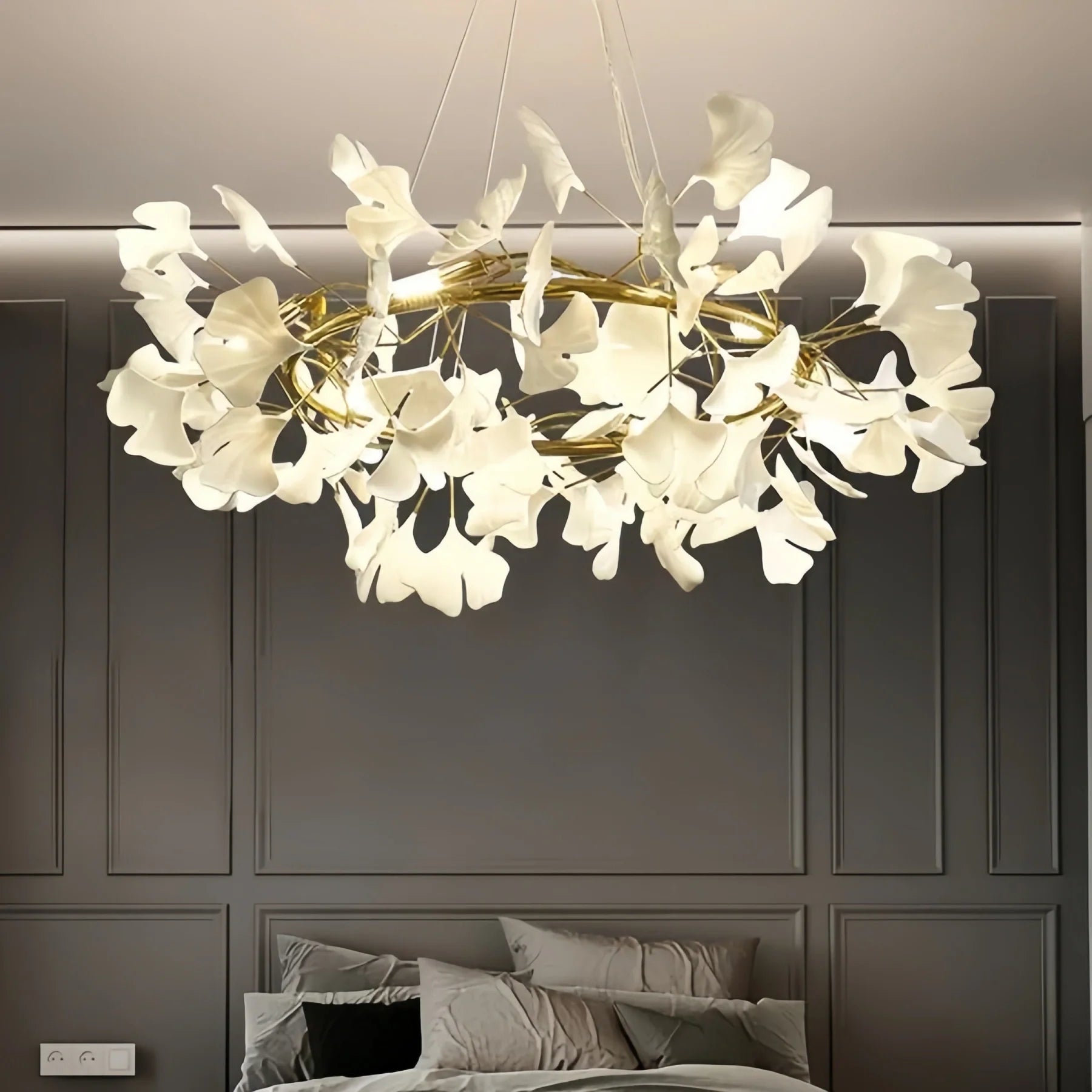 BU Ginkgo Ceramic Circle Chandelier-
