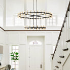 Arcachan Crystal 2-Tier Round Chandelier 60"-Bronze-Blushlighting