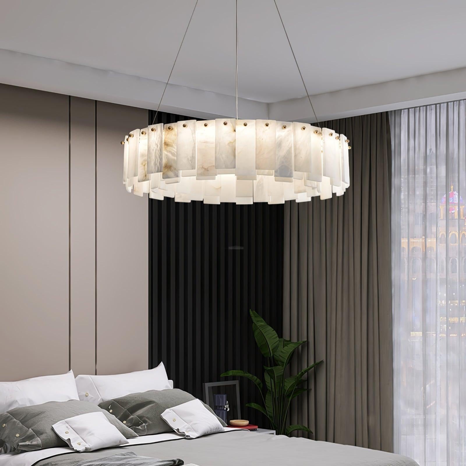 Halos Alabaster Round/Square Chandelier
