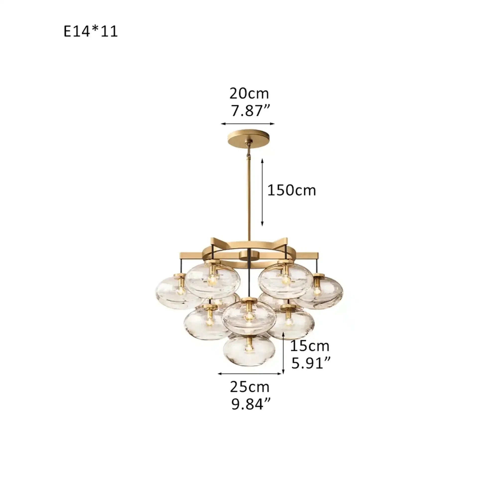 Cabretter Round Chandelier 36" 60" - Blushlighting