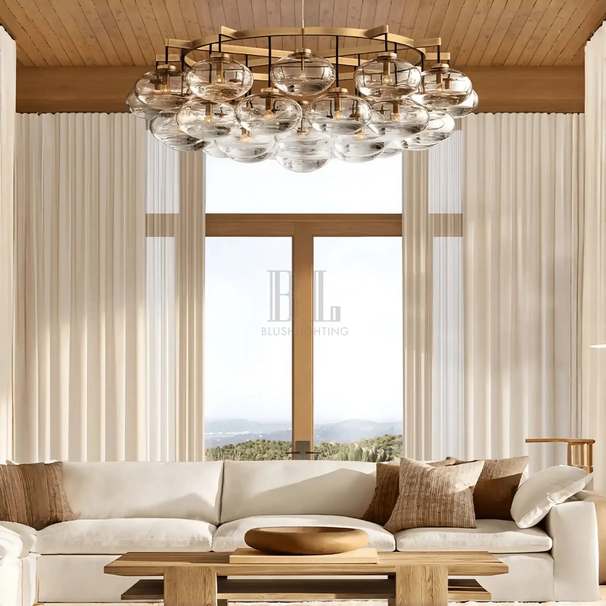 Cabretter Round Chandelier 36" 60" - Blushlighting