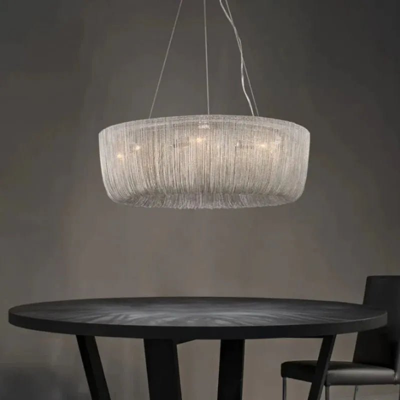 Cadenas Aluminum Chain Tassel Modern Chandelier - 24"Blushlighting