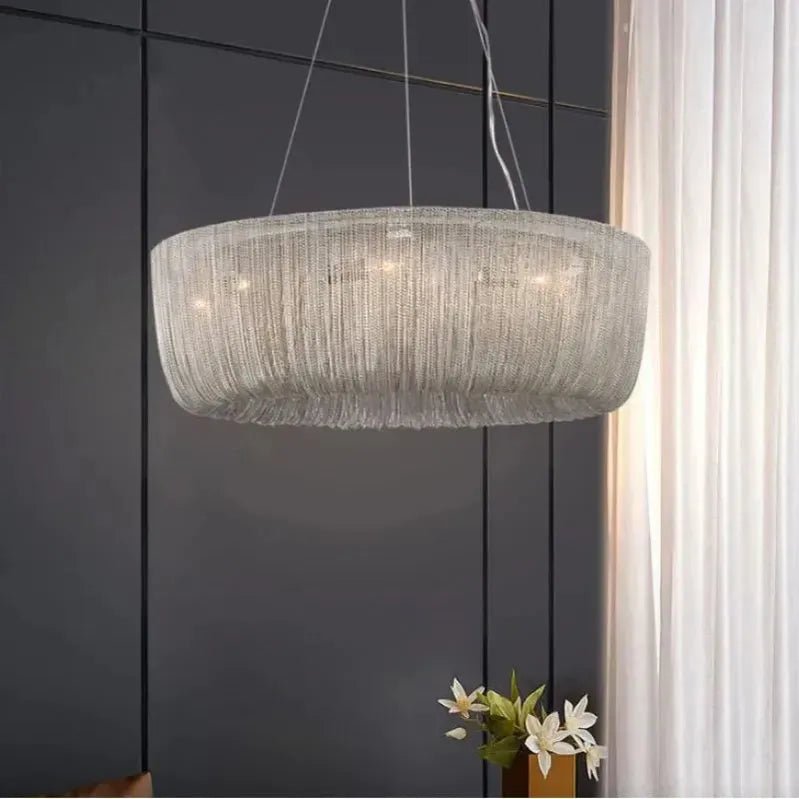 Cadenas Aluminum Chain Tassel Modern Chandelier - 40"Blushlighting