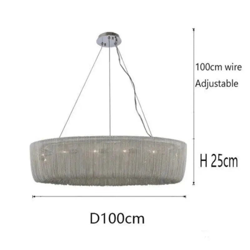 Cadenas Aluminum Chain Tassel Modern Chandelier - 40"Blushlighting