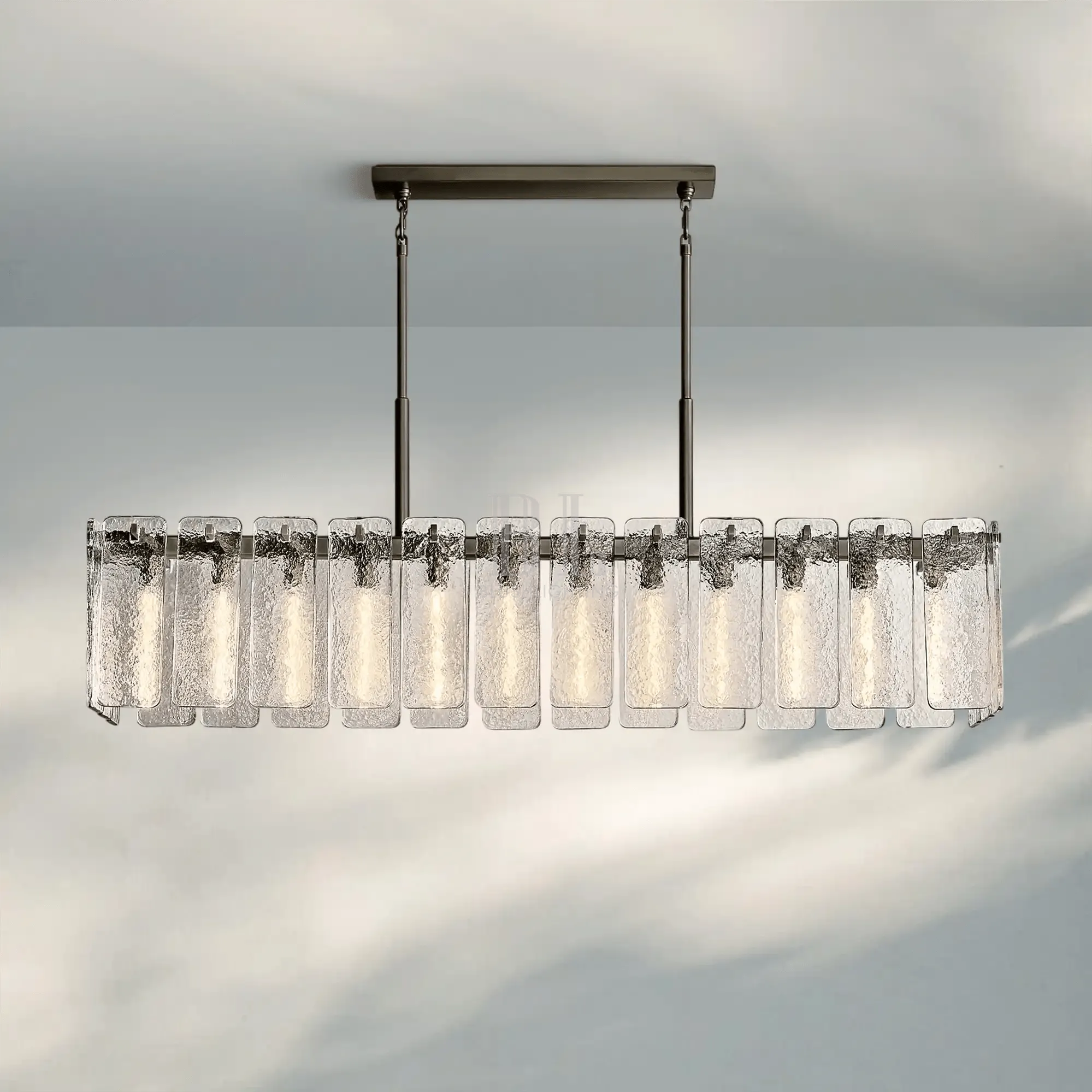 Calametta Glass Rectangular Chandelier 60" 72" - Blushlighting