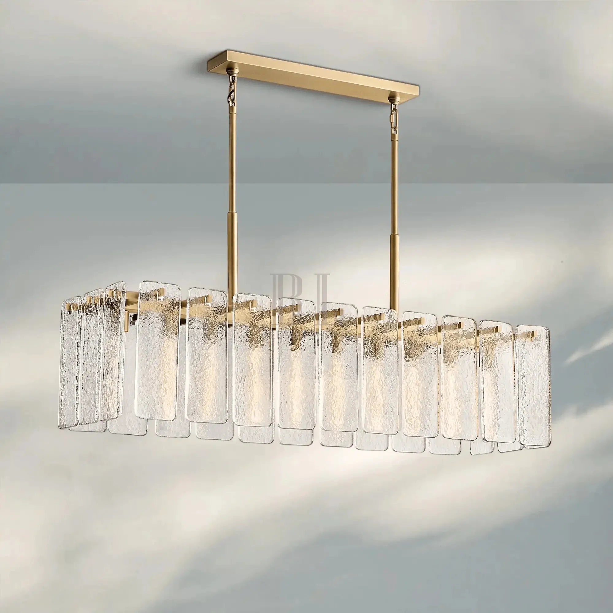 Calametta Glass Rectangular Chandelier 60" 72" - Blushlighting