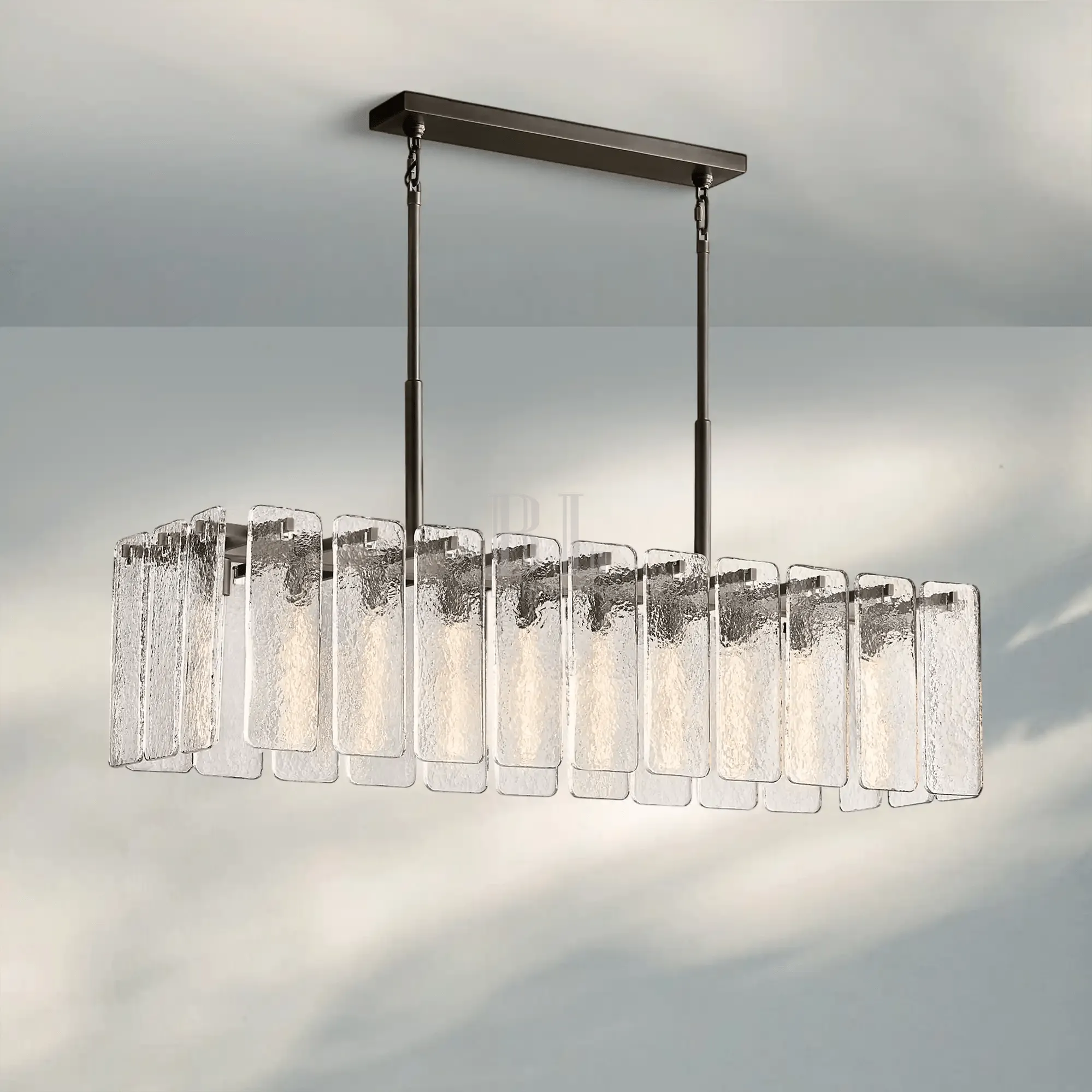 Calametta Glass Rectangular Chandelier 60" 72" - Blushlighting