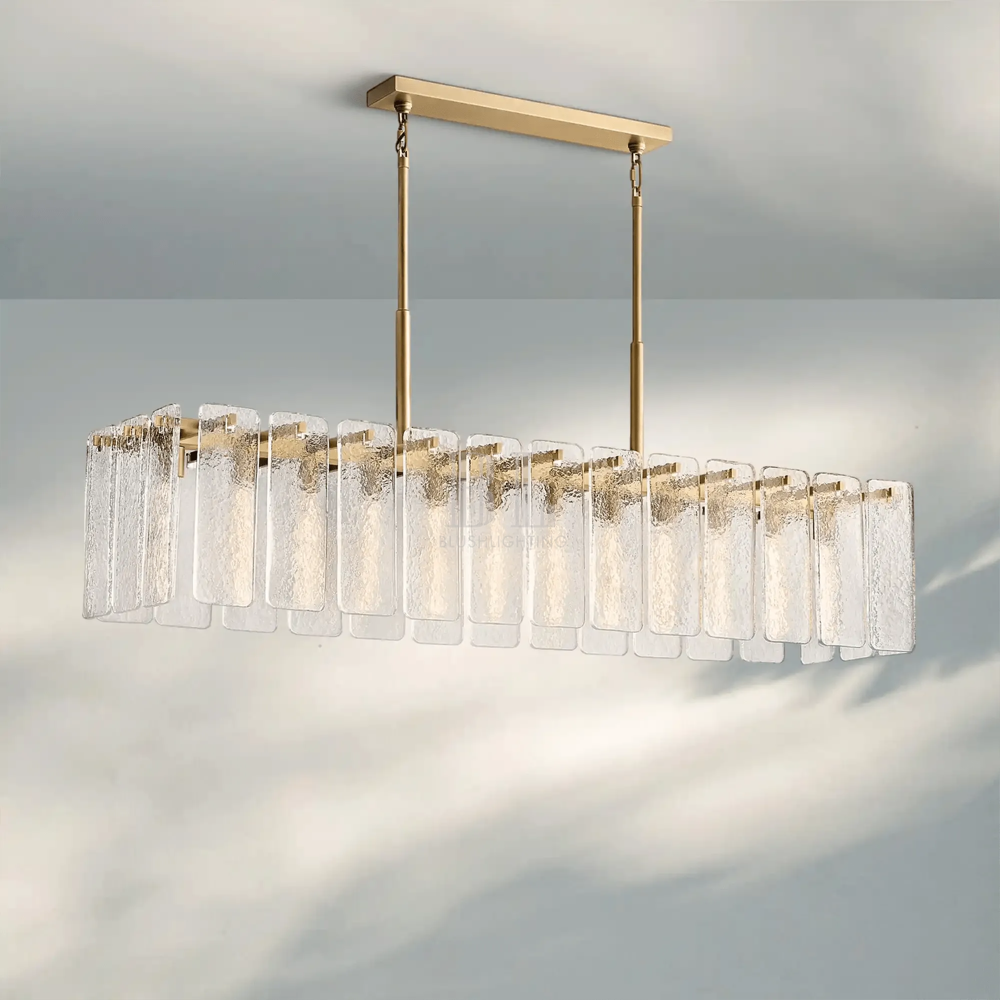 Calametta Glass Rectangular Chandelier 60" 72" - Blushlighting