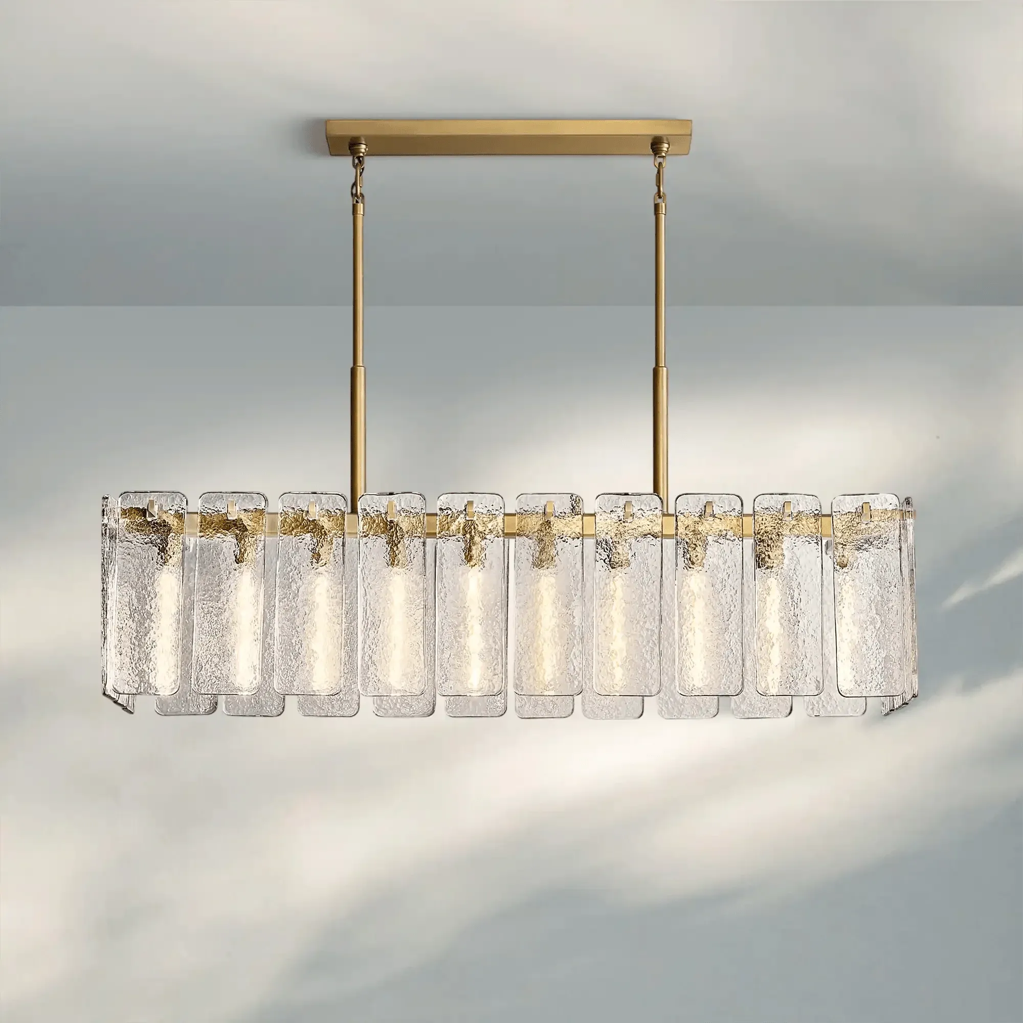 Calametta Glass Rectangular Chandelier 60" 72" - Blushlighting