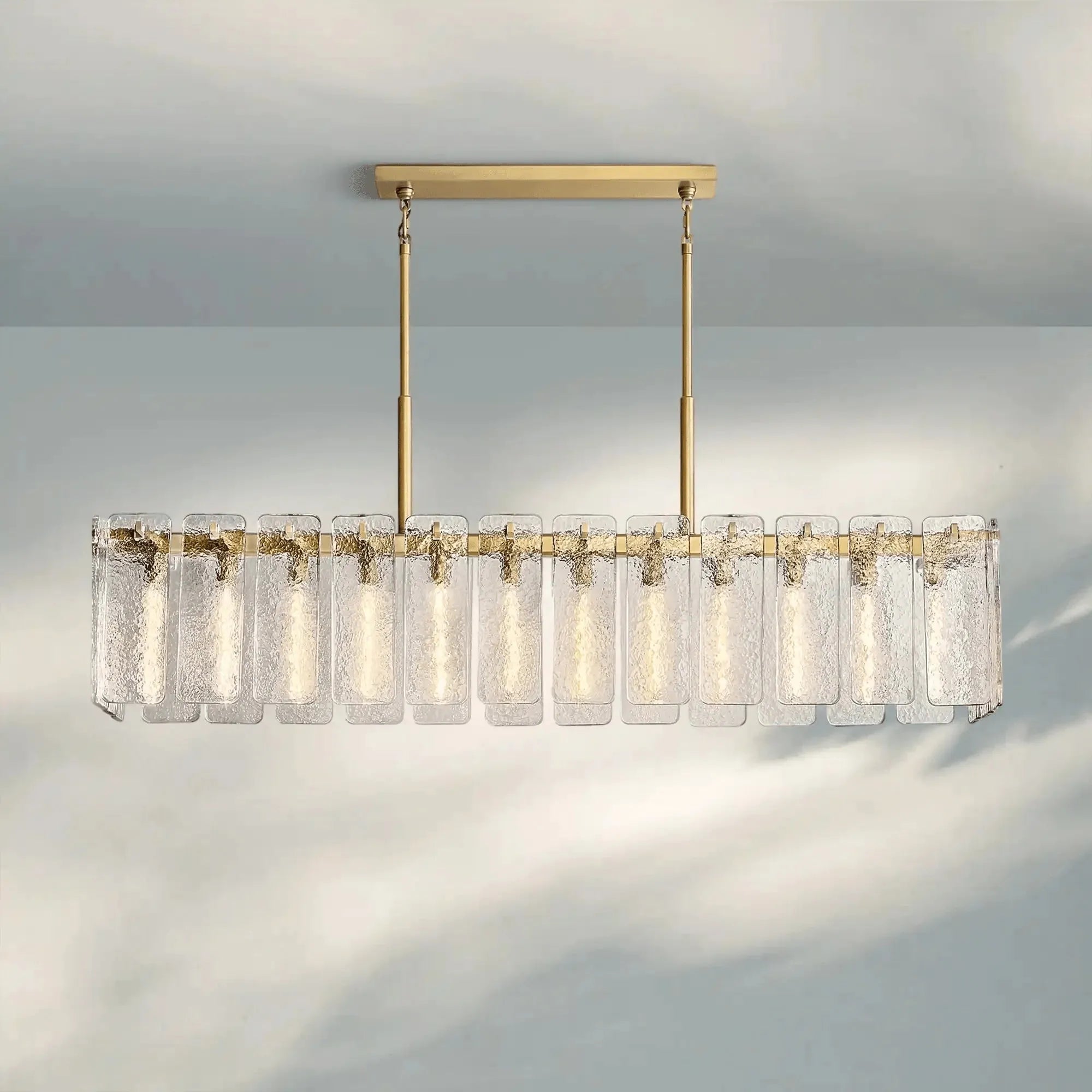 Calametta Glass Rectangular Chandelier 60" 72" - Blushlighting