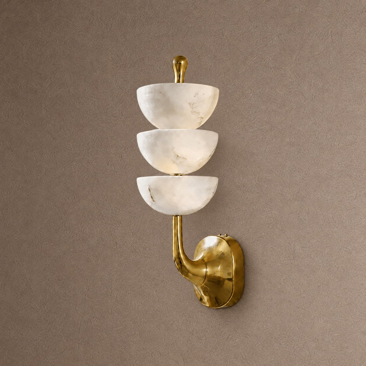 Calista Alabaster Tiered Wall Sconce - W5.71 × H22.44 × D6.10 inBlushlighting