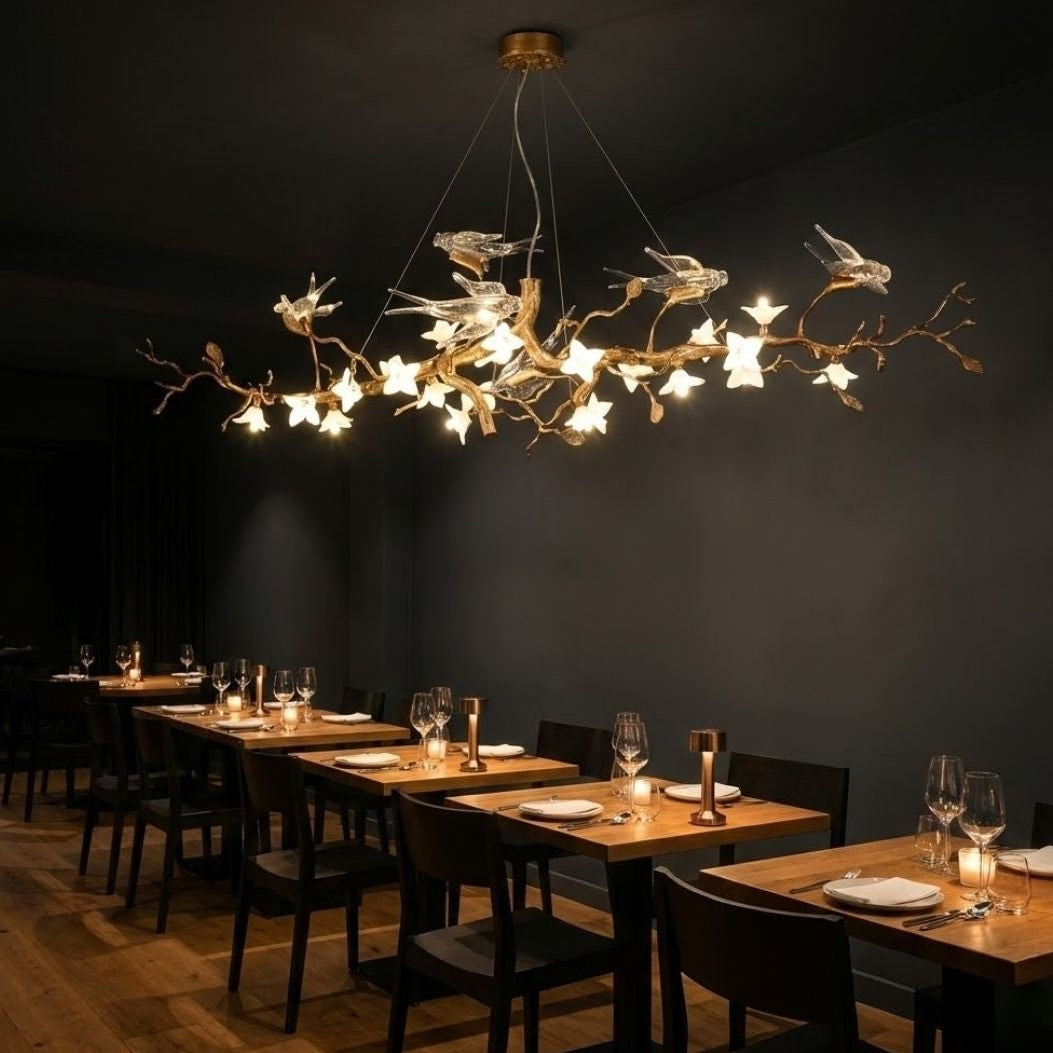 Calyx Bird Branch Chandelier for Dining Room - Copper49.2" (125cm)Warm White 3000KBlushlighting