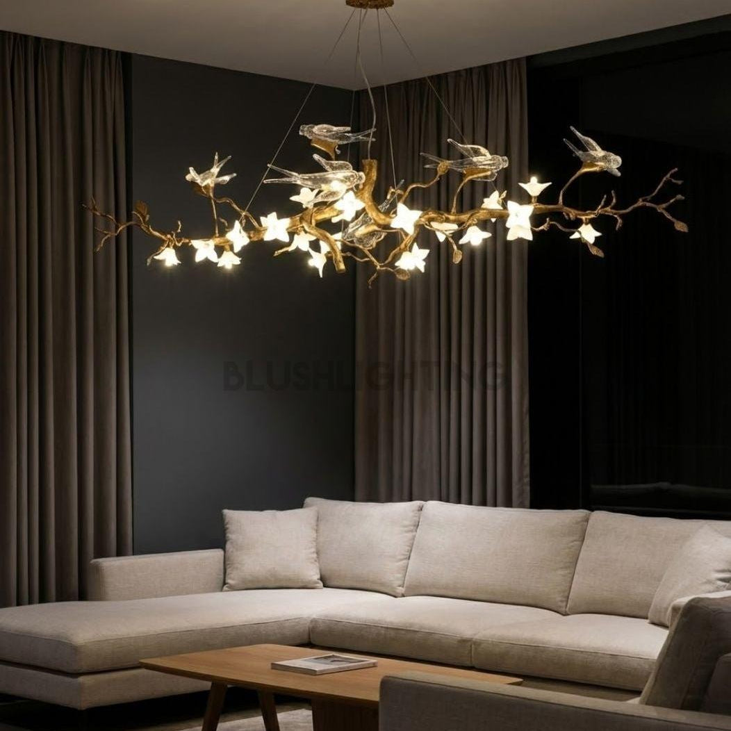 Calyx Bird Branch Chandelier for Dining Room - Copper49.2" (125cm)Warm White 3000KBlushlighting