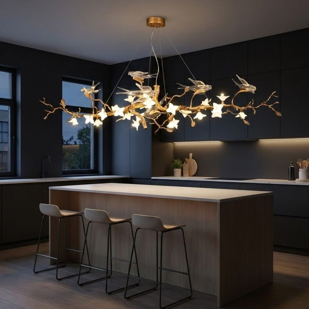 Calyx Bird Branch Chandelier for Dining Room - Copper49.2" (125cm)Warm White 3000KBlushlighting