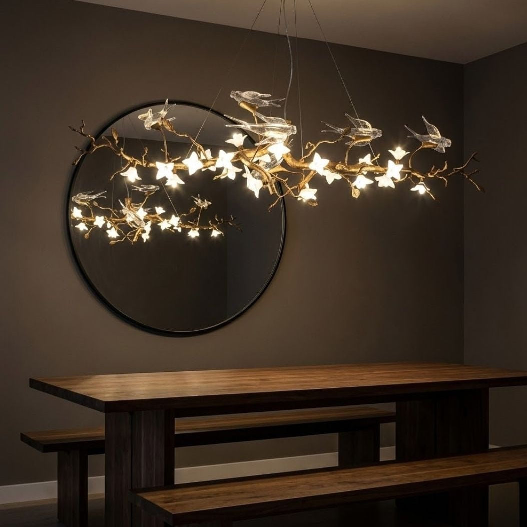 Calyx Bird Branch Chandelier for Dining Room - Copper49.2" (125cm)Warm White 3000KBlushlighting