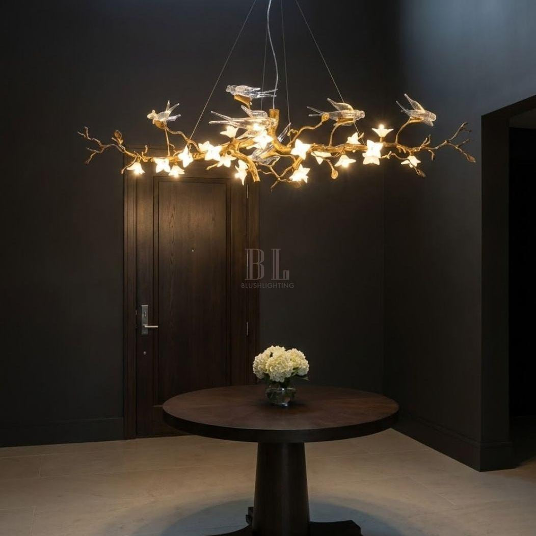 Calyx Bird Branch Chandelier for Dining Room - Copper49.2" (125cm)Warm White 3000KBlushlighting
