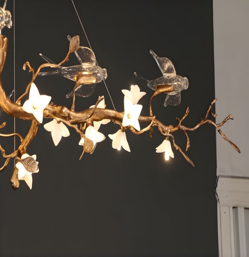Calyx Bird Branch Chandelier for Dining Room - Copper49.2" (125cm)Warm White 3000KBlushlighting