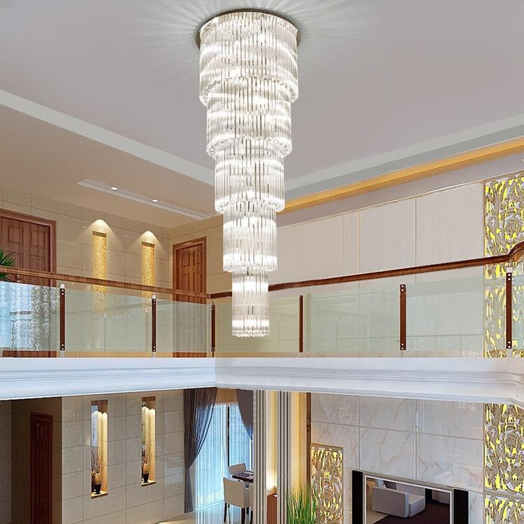 Camille Multiple Tier Crystal Chandelier - Diameter( 15.8 in ) x Height ( 39.4 in )3 LayersBlushlighting