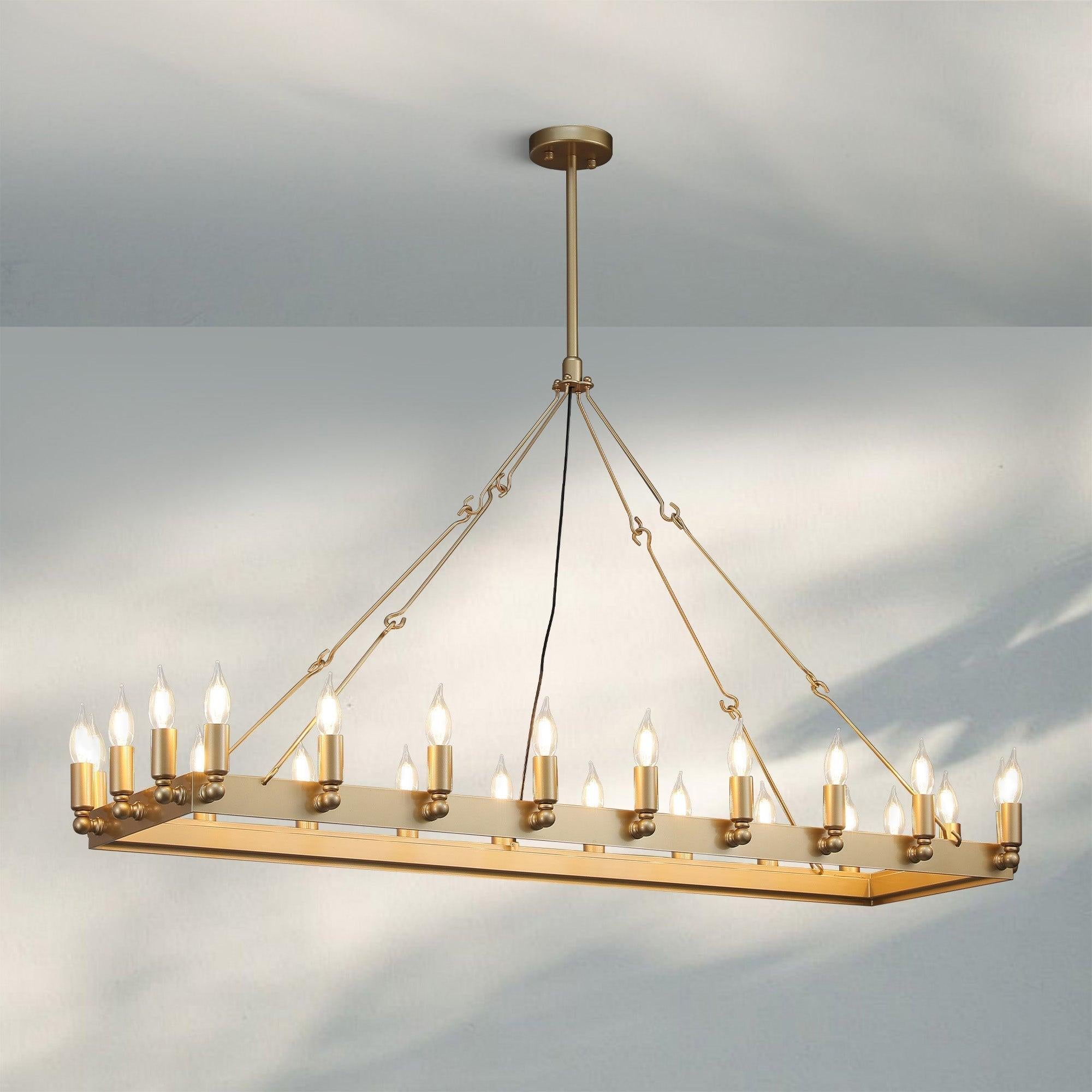 Camina Vintage Rectangle Chandelier 41’‘ 52’‘-