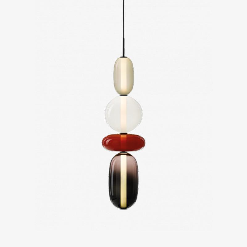 Candied Glass Combo Pendant Light - Long canopy 2 heads A1: L 11.8″ x W 4.7″ x H 59″Warm LightBlushlighting