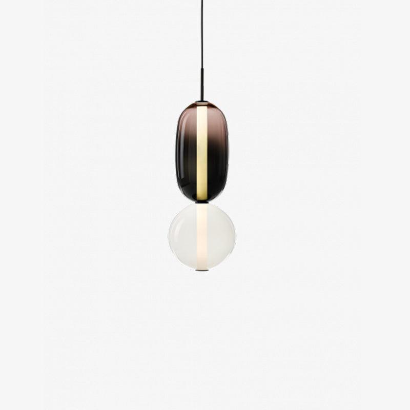 Candied Glass Combo Pendant Light - Long canopy 2 heads A1: L 11.8″ x W 4.7″ x H 59″Warm LightBlushlighting