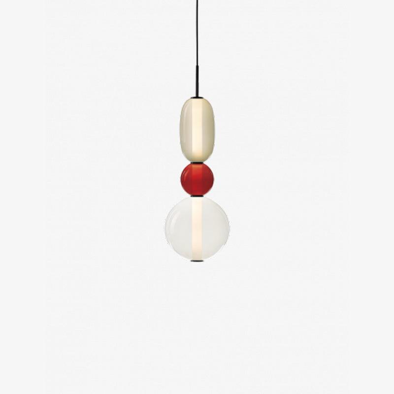 Candied Glass Combo Pendant Light - Long canopy 2 heads A1: L 11.8″ x W 4.7″ x H 59″Warm LightBlushlighting