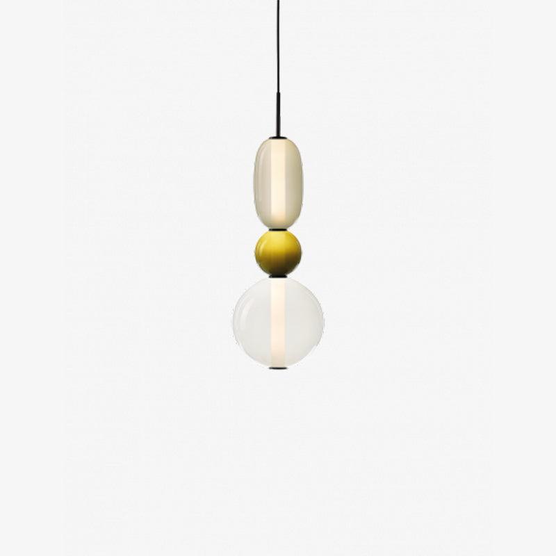 Candied Glass Combo Pendant Light - Long canopy 2 heads A1: L 11.8″ x W 4.7″ x H 59″Warm LightBlushlighting
